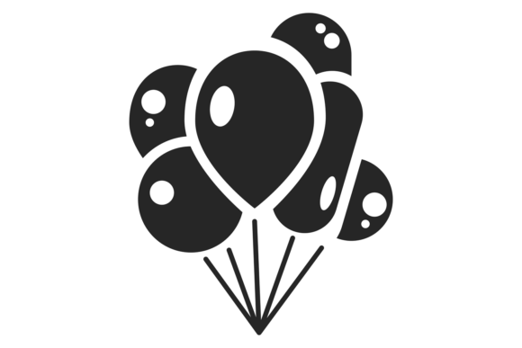 Download Balloon Bunch Black Icon. Holiday Party - Party Collection
