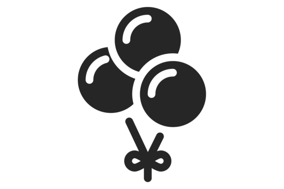 Download Balloon Bunch Black Icon. Party Decorati - Party Collection