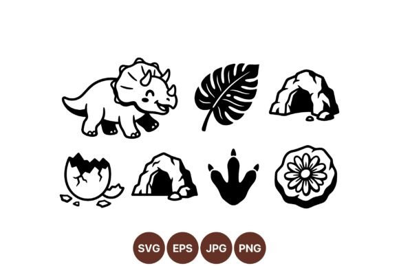Download Cute Dino Jungle Clipart Set - Jungle clipart Collection