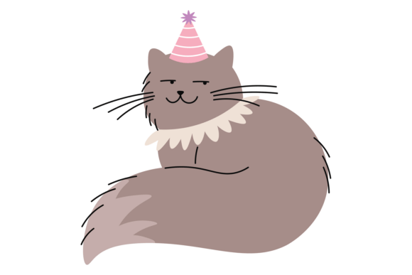 Download Adorable Cat in Party Hat. Holiday Pet C - Party Collection