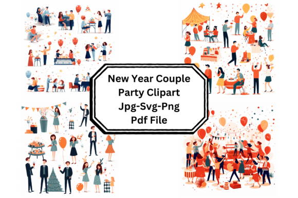 Download New Year Couple Party Clipart - Premium Resources