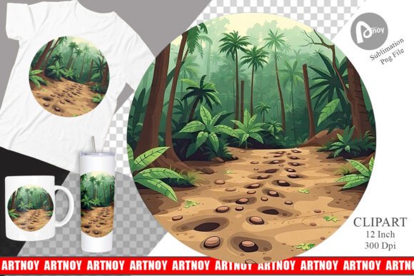 Download Dino Tracks in Jungle Clipart - Jungle clipart Collection