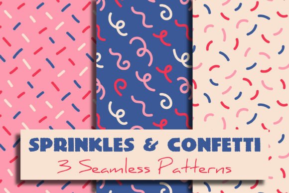 Download Sprinkles &amp; Confetti Seamless Patterns - Confetti Collection